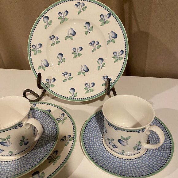 Villeroy & Boch Provence Tableware Set - 6 Pc Plate,โ Saucer, Cup - Floral - Picture 3 of 7